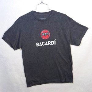 BACARDI Rum Graphic Logo Dark Gray Tee Shirt